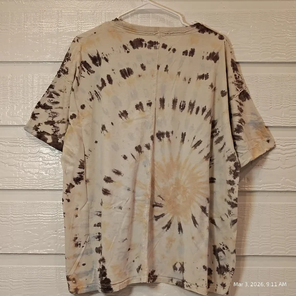 EASEL WOMENS LARGE TIE DYE TSHIRT 100% COTTON GRUNGE DISTRESSED CASUAL - Picture 7 of 7